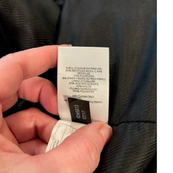 Express Mens Medium Coat Wool Blend Military Peacoat Winter Button Zip Gray - Picture 3 of 10